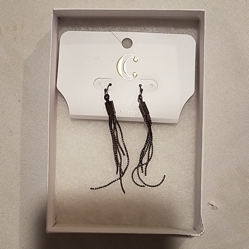 CC dangle long earrings